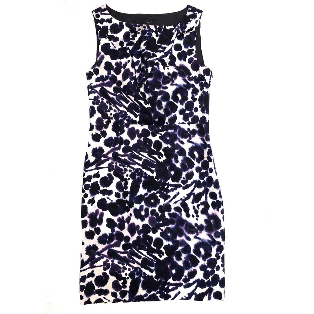 Ann Taylor Black and Purple Midi Dress